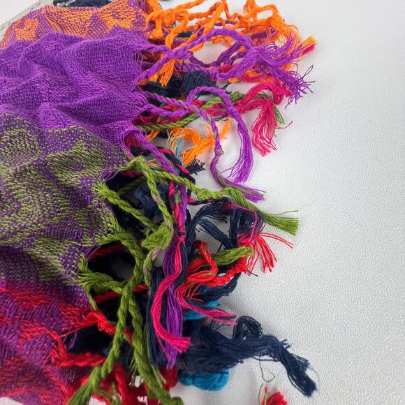 Factories Connection Women's Pashmina Multicolor Stripe Polyester Waffle Scarf - Picture 3 of 13